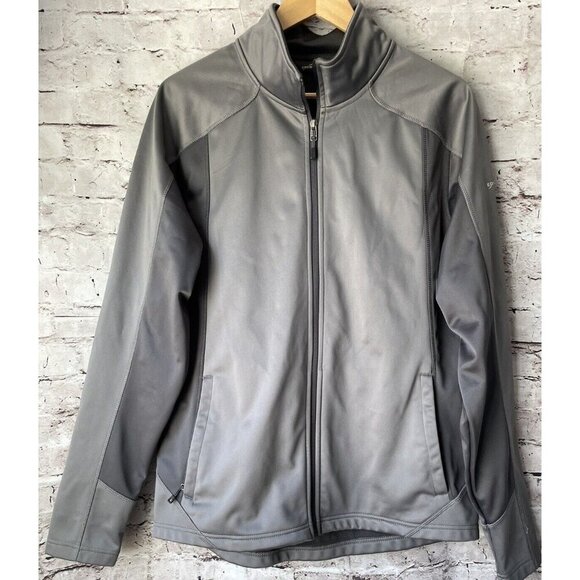 Eddie Bauer Mens Jacket L Grey Trail Soft Shell Full Zip Hiking Gorpcore Fall - Picture 1 of 4